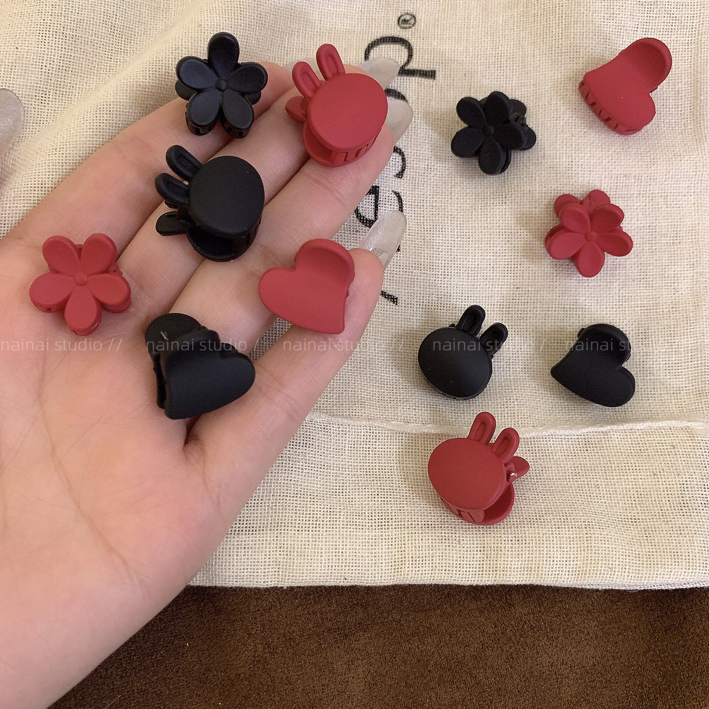 小抓夹5只装~公主头发夹女前额黑色红色碎发刘海夹发卡夹子发饰潮