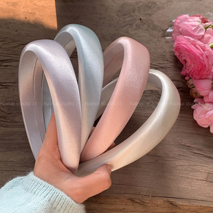 早春珠光发箍 高颅顶宽边彩色小清新少女心头箍潮 高级感2026新款