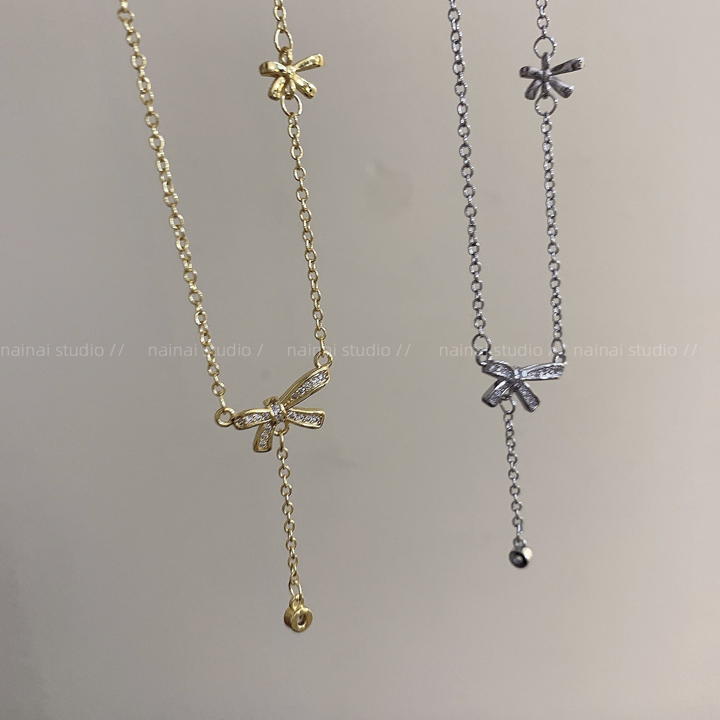 美女落泪~蝴蝶结项链轻奢小众高级感2025新款颈链配饰女轻奢气质A