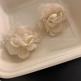 超仙耳环高级感耳饰女 新款 温柔奶茶色花朵耳钉 玫瑰花2024年春季