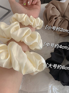 4色入~韩国东大门高级感大肠发圈奶油质感丝滑缎面基础棕色系发绳