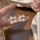 粉色樱桃耳钉 高级感独特耳饰潮 少女心珍珠蝴蝶结耳环2025年新款