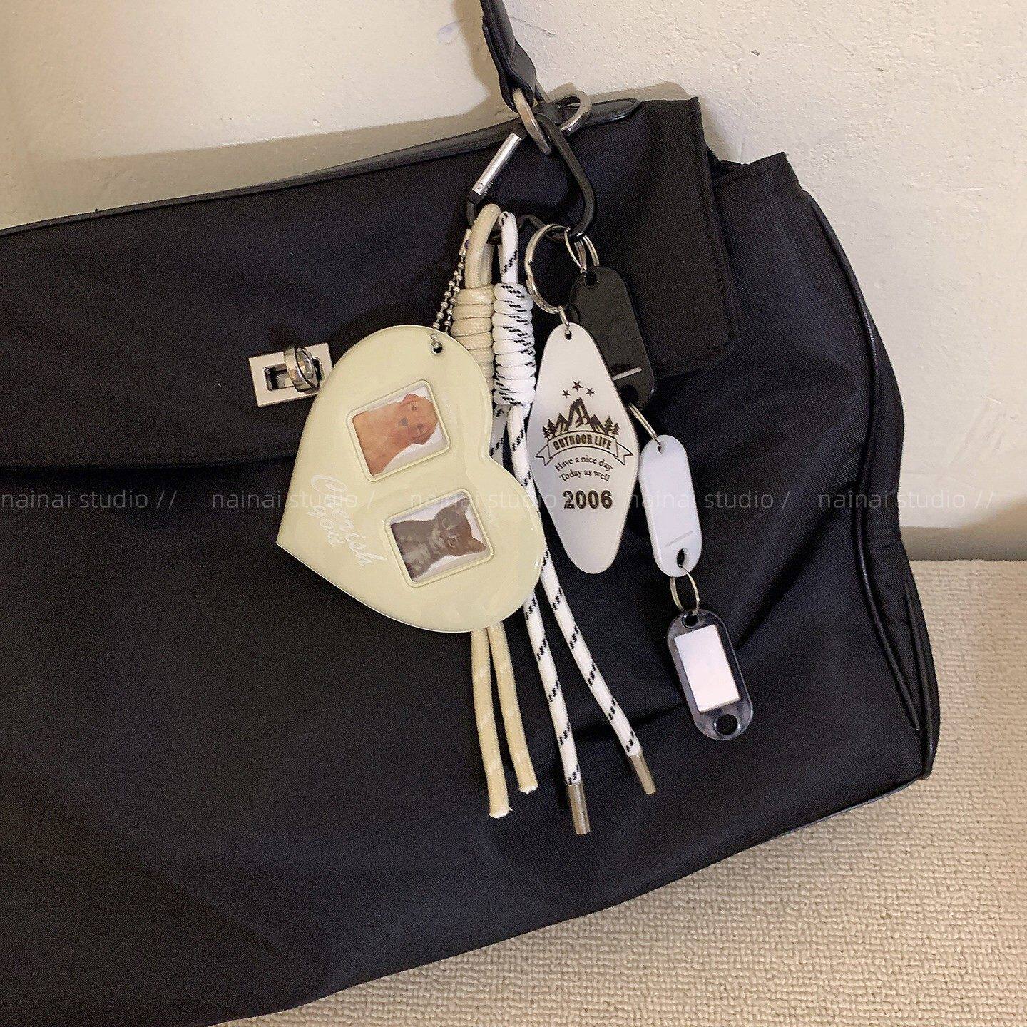 miu系风爱心挂件~爱心卡套包包挂饰极繁主义车钥匙扣书包配饰装饰