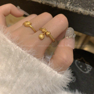 金色KT戒指~精致高级感可爱卡通食指戒2026新款爆款黄金色指环女