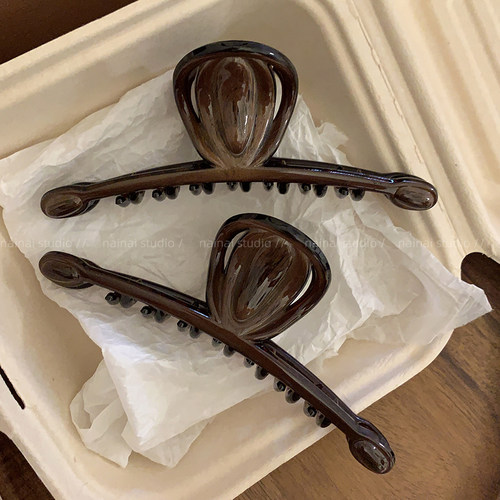 复古中古风焦糖色抓夹