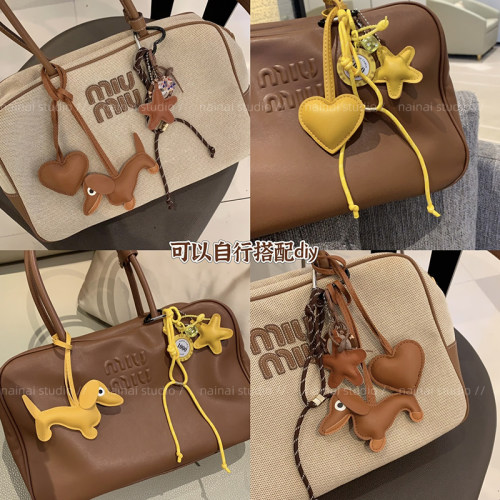 棕色系腊肠狗卡通包包挂件