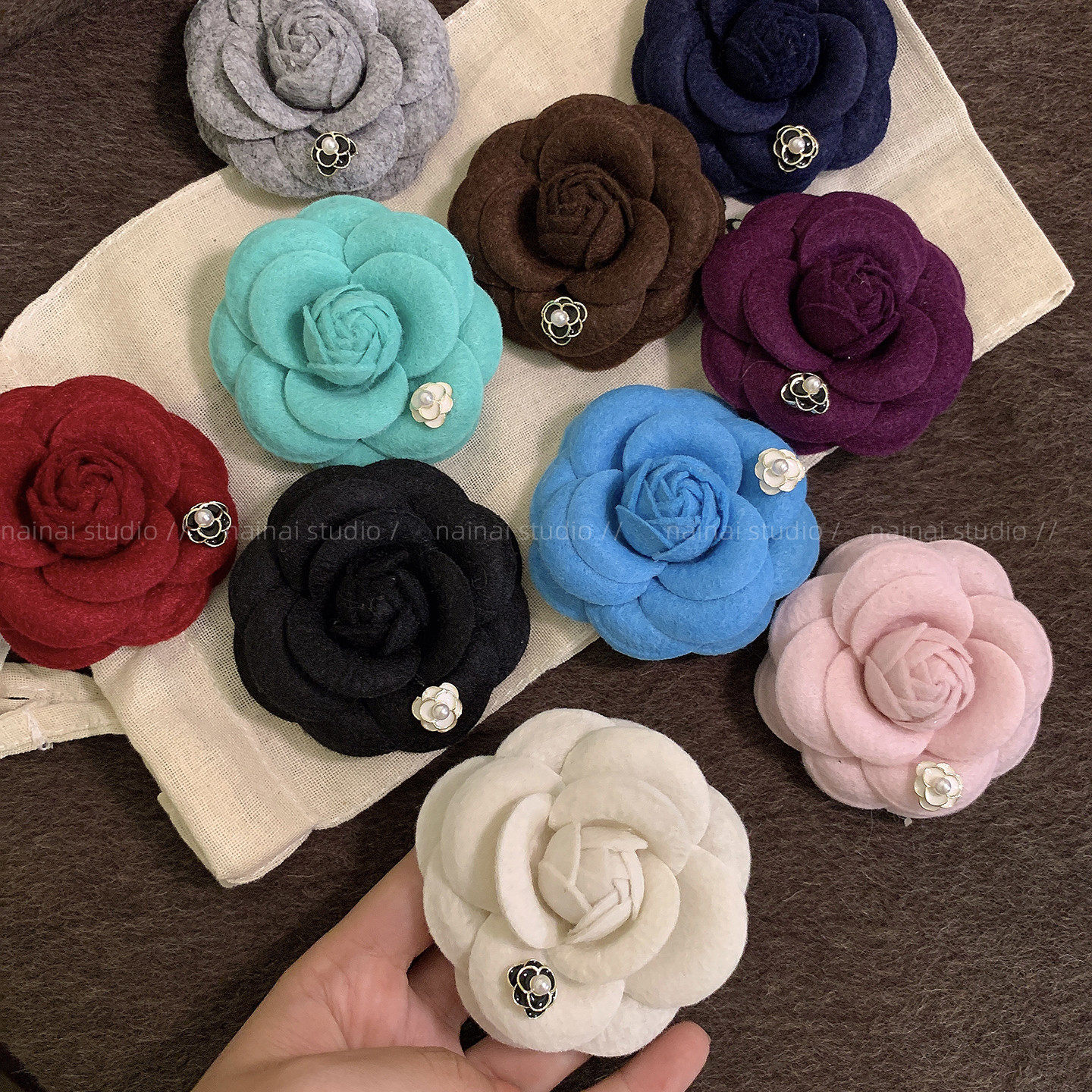 山茶花胸针~高品质！小香风复古法式花朵胸花高级感西装大衣配饰