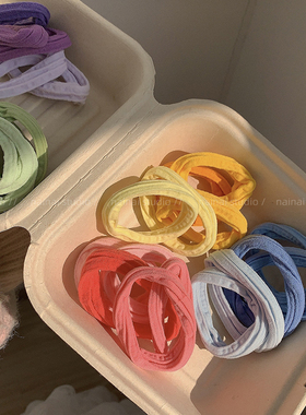 5只装！马卡龙彩色发圈~高弹力加粗橡皮筋扎头发高马尾发绳头绳女