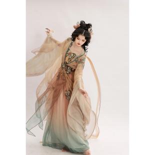 宴山亭汉服 枯木逢春 刺绣蝴蝶清冷风花瓣袖 杂裾 国风套装现货