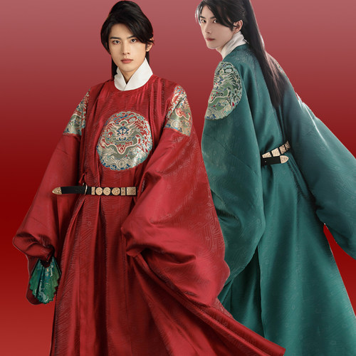 宴山亭双色可选圆领袍男女同款