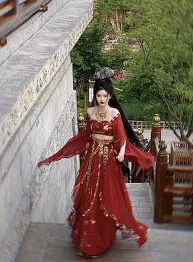 宴山亭汉服 国风原创 情丝缚 异域舞蹈服 无任何饰品现货