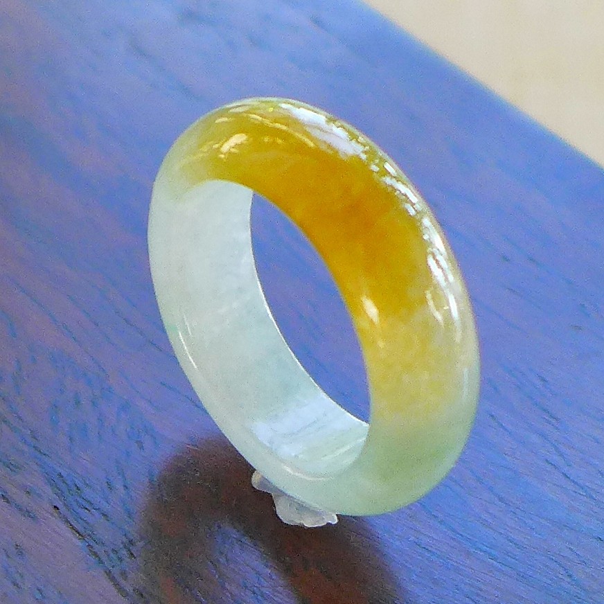 珠宝鉴定证191# A货好种冰黄起胶厚边18.2mm翡翠指环扳指,珠宝/钻石/翡翠,戒指/指环,淘宝优惠券,粉丝福利购,淘宝优惠卷