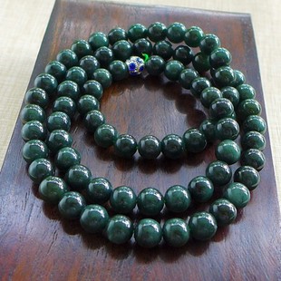 工厂直销851 老种油绿细腻冰润饱满9.3mm圆珠翡翠项链