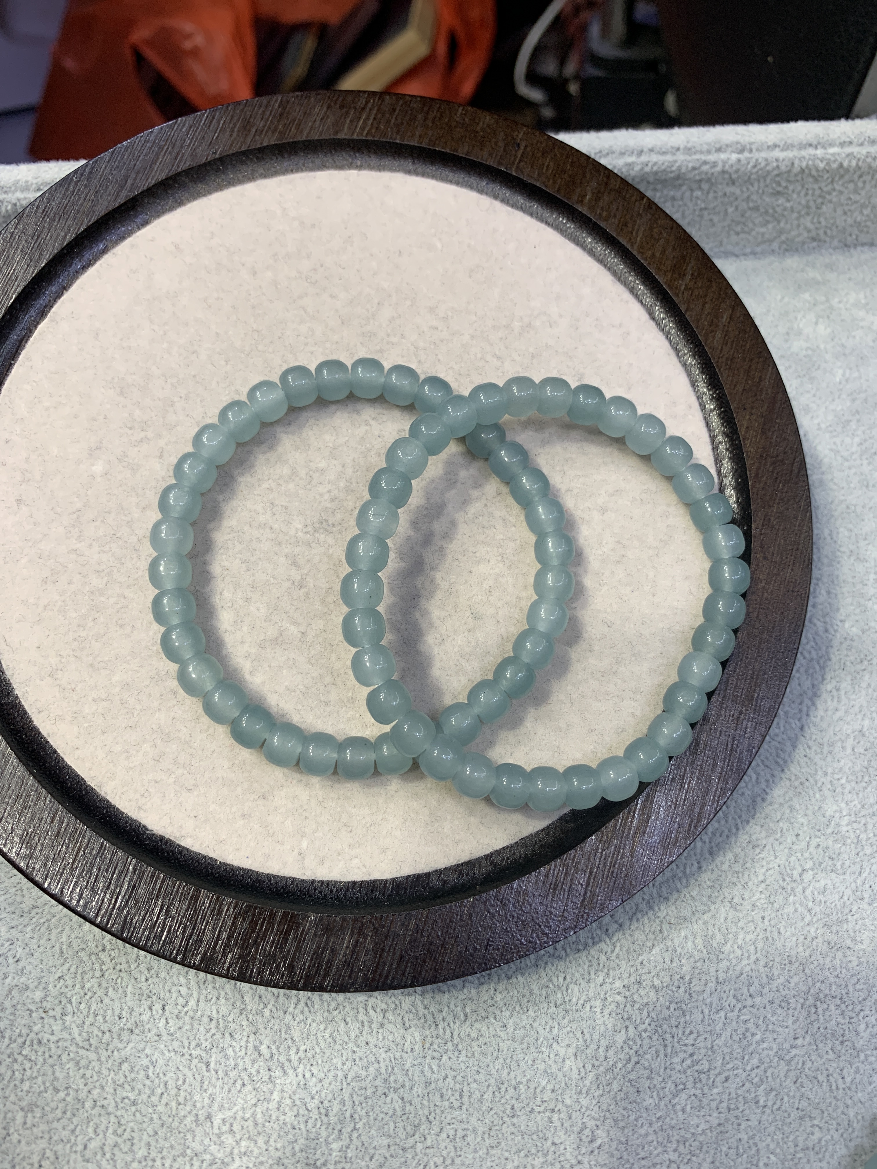 翡翠色玉髓手串文玩饰品单圈手串diy配饰