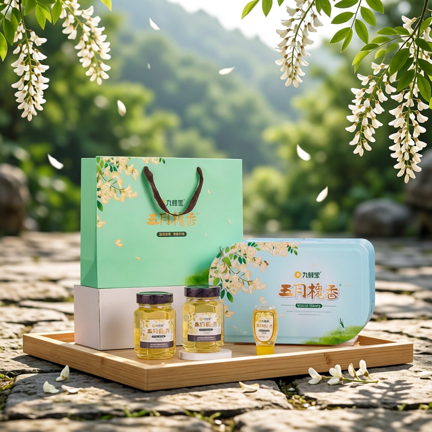 九蜂堂五月槐香洋槐蜂蜜礼盒装纯正天然野生官方旗舰店正品土蜂蜜