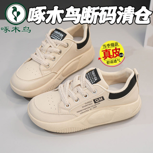 厚底老爹鞋 啄木鸟断码 25春夏新款 低帮真皮运动鞋 软底防滑 清仓断码