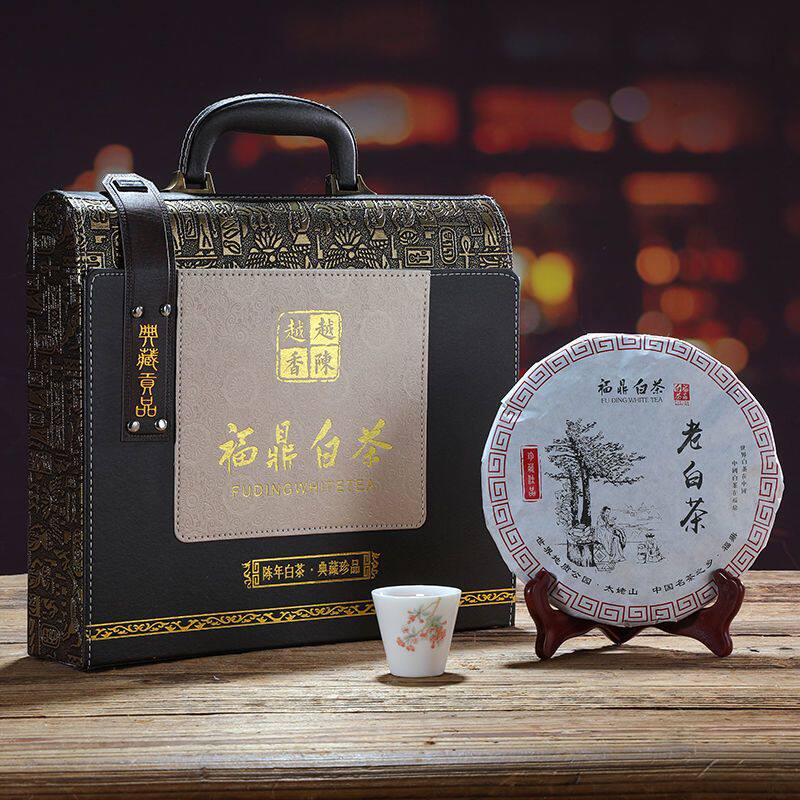 送礼礼品福鼎白茶高档礼盒装老寿眉枣香陈年老白茶饼350g特级春季