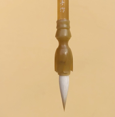 善琏湖笔 陈娟英手作纯羊毫小楷笔 纯羊角笔杆 细嫩光锋