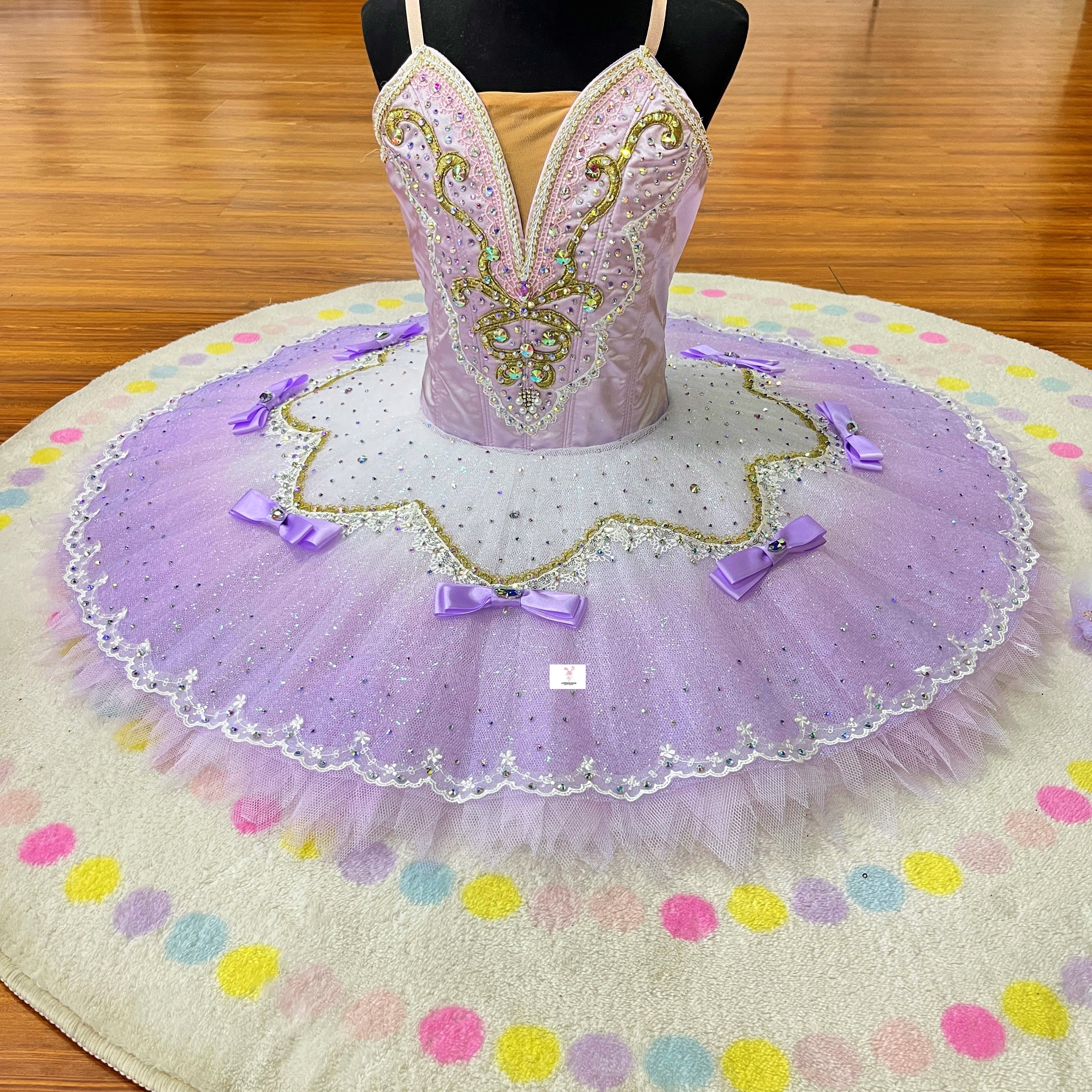 丹艺紫丁香仙女娃娃子芭蕾舞演出服tutu盘裙比赛服表演裙专业定制