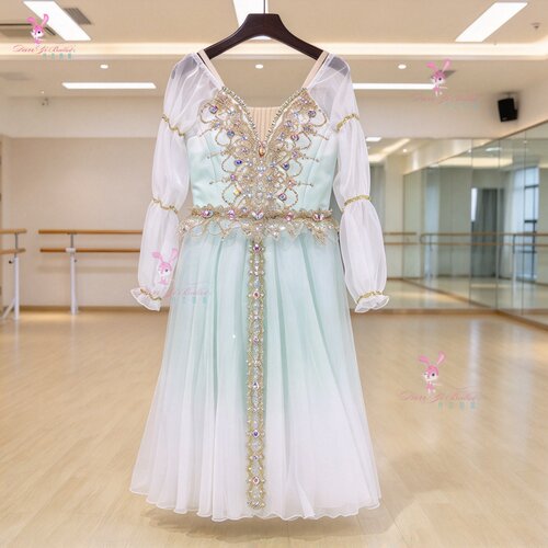 丹艺女儿童芭蕾舞服天鹅湖一幕长纱裙表演服比赛服演出服专业定制