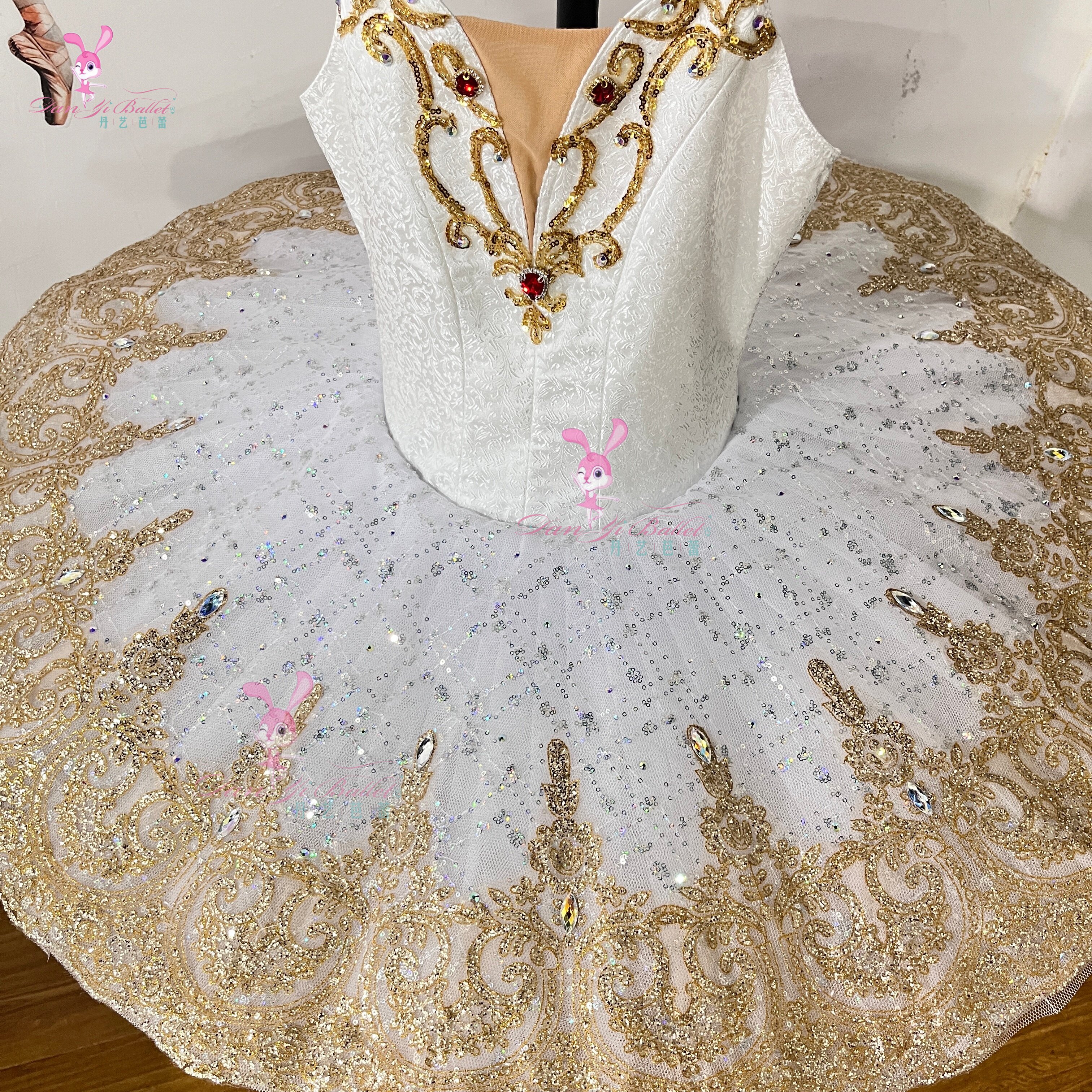 丹艺白色帕吉塔芭蕾舞裙演出服盘裙tutu裙比赛服表演服专业定制