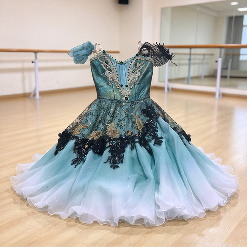 丹艺绿色艾斯梅拉达芭蕾舞裙纱裙演出服比赛服表演服PDE专业定制