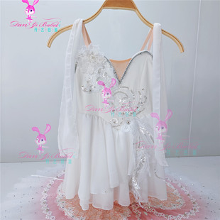 丹艺简易六一儿童芭蕾白色丘比特现代舞短裙专业定制演出比赛服