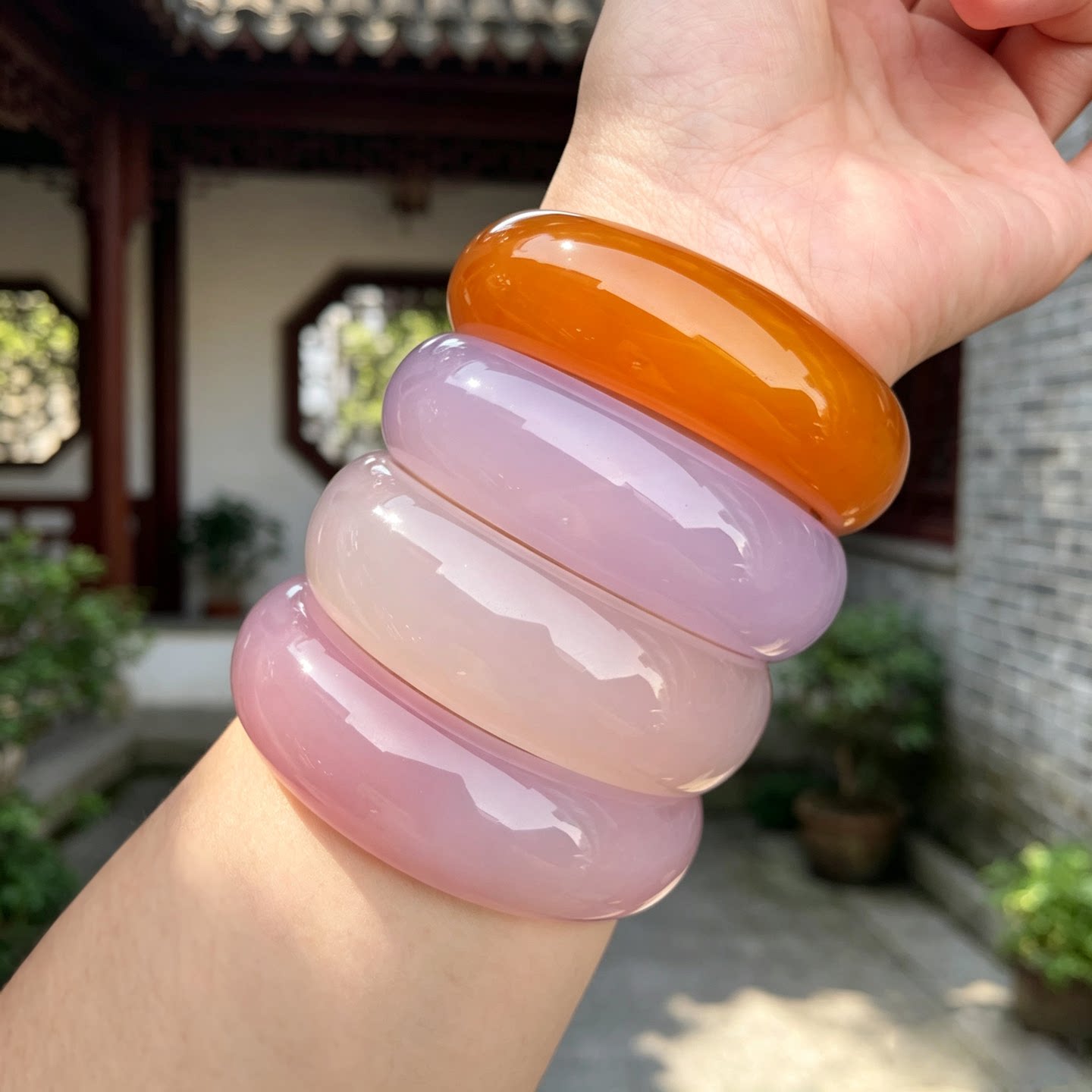 53-68口高品质加宽玉髓手镯天然玉石冰种玛瑙宽版玉镯子一物一图