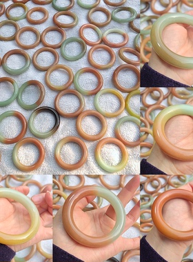 特色敦煌东陵玉手镯圆条镯子彩色飘花玉镯一物一图选色50-62圈口