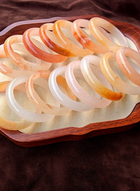 断码清仓特色手镯天然玉石镯子金丝玉俏色冰种玉镯少女一物一图