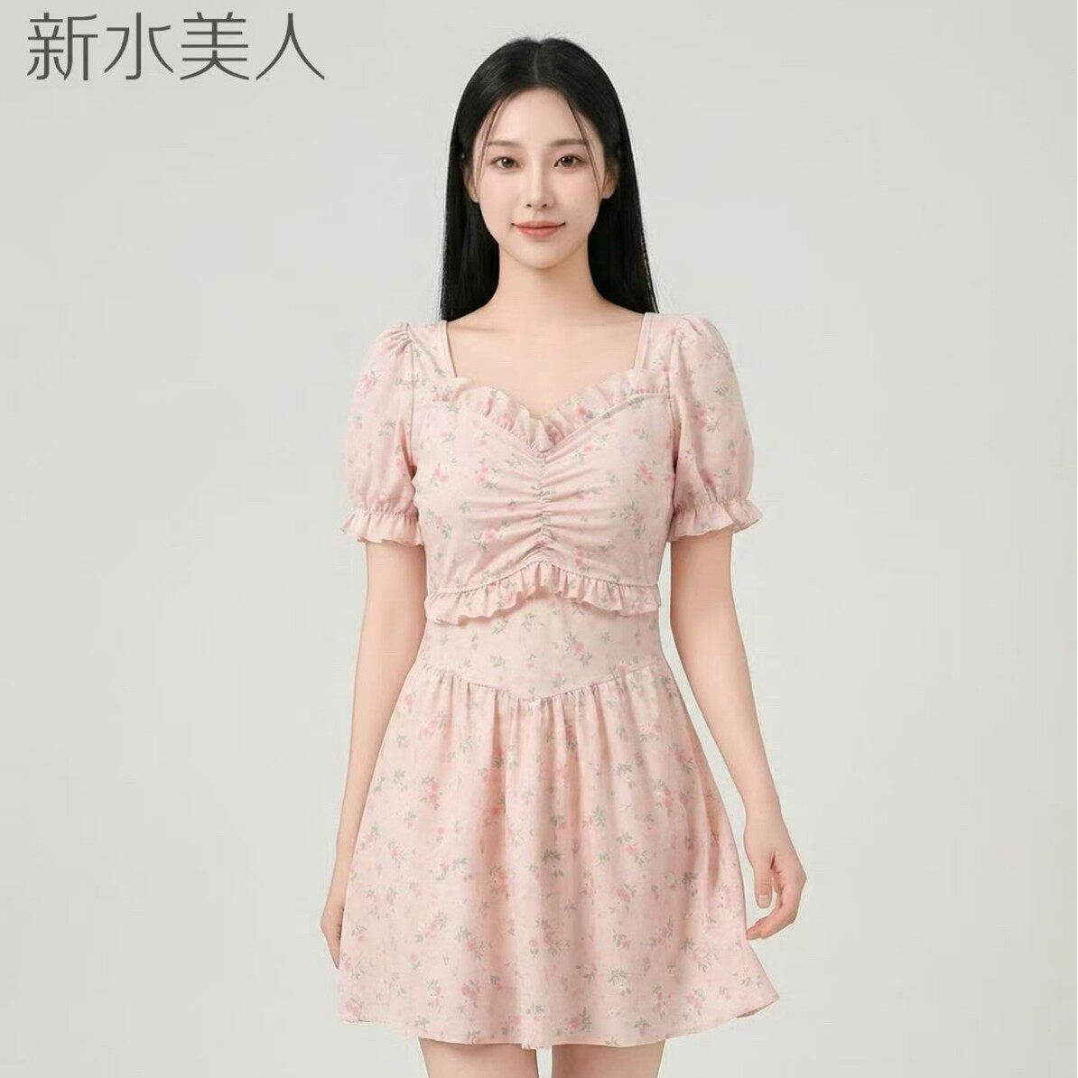 新水美人2637成人泳衣新款小清晰连体裙泳衣夏季海边玩水保守泳装