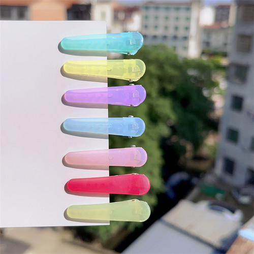 甜美果冻色发夹安全不伤发