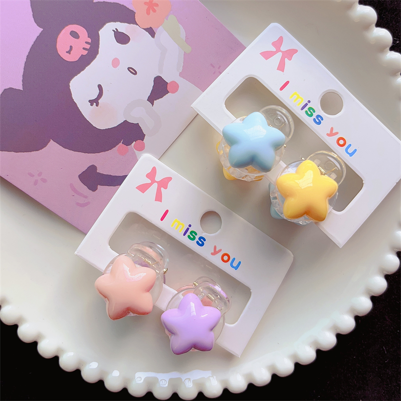 抓夹树脂甜美撞色刘海夹胖星星