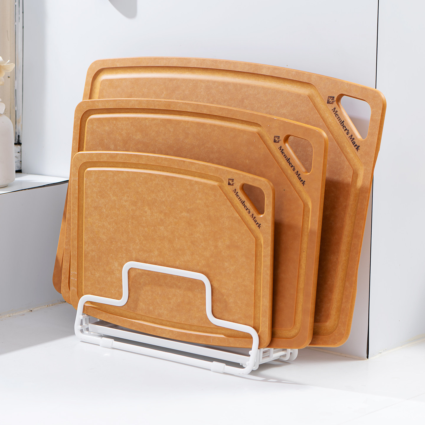 asvel不绣钢厨房台面刀具收纳架