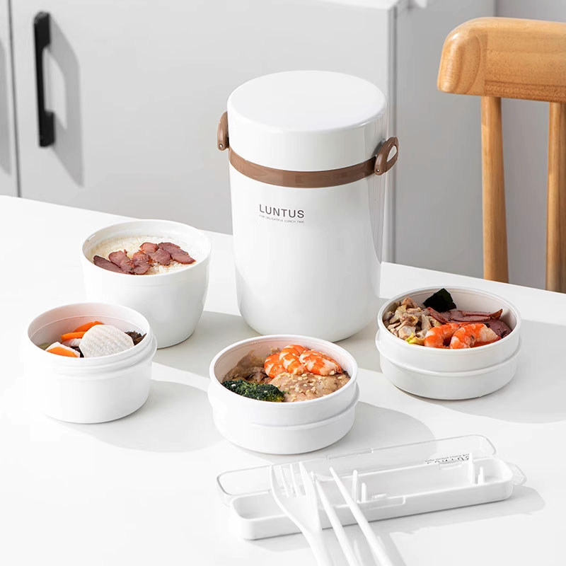 日本三层微波炉加热便携保温饭桶