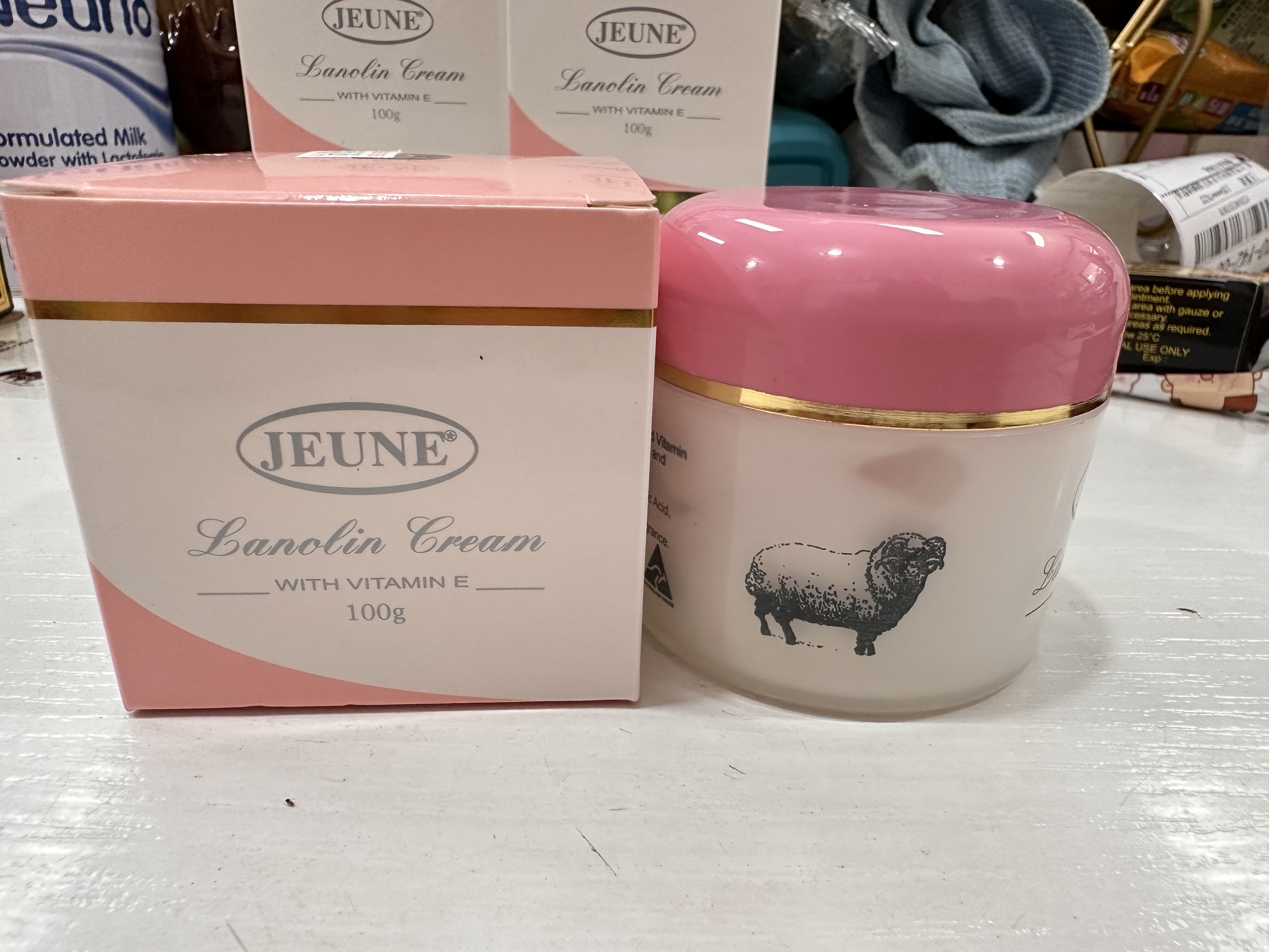 现货秒发 澳洲 Jeune维他命E绵羊油 羊脂霜面霜 润肤霜 100g