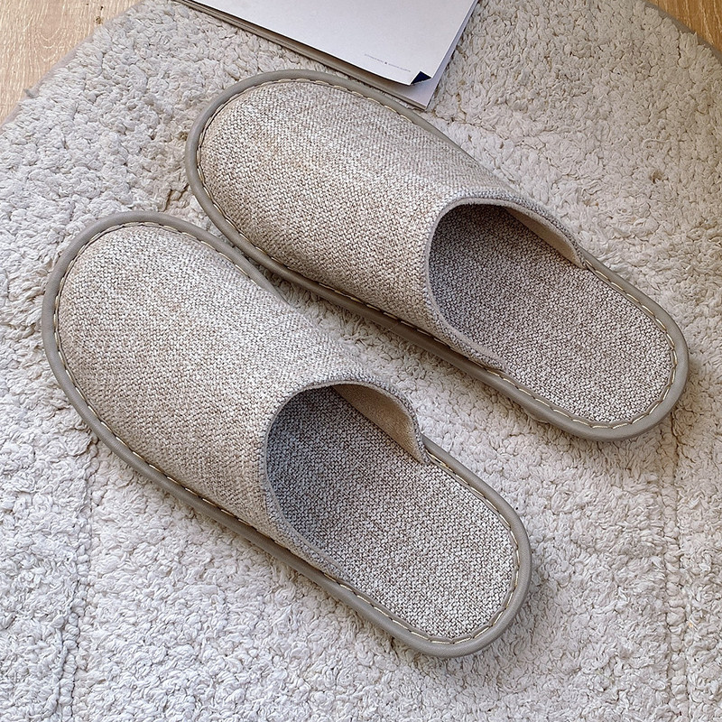 春秋居家涤麻包头情侣拖鞋家用室内地板防滑四季男女上线不臭脚
