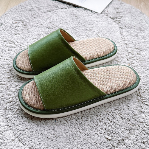 厚底亚麻凉拖鞋夏季防滑透气软底