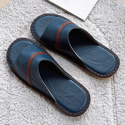 轻奢高端真皮拖鞋男夏季居家用室内防滑不臭脚全牛皮凉拖鞋女地板