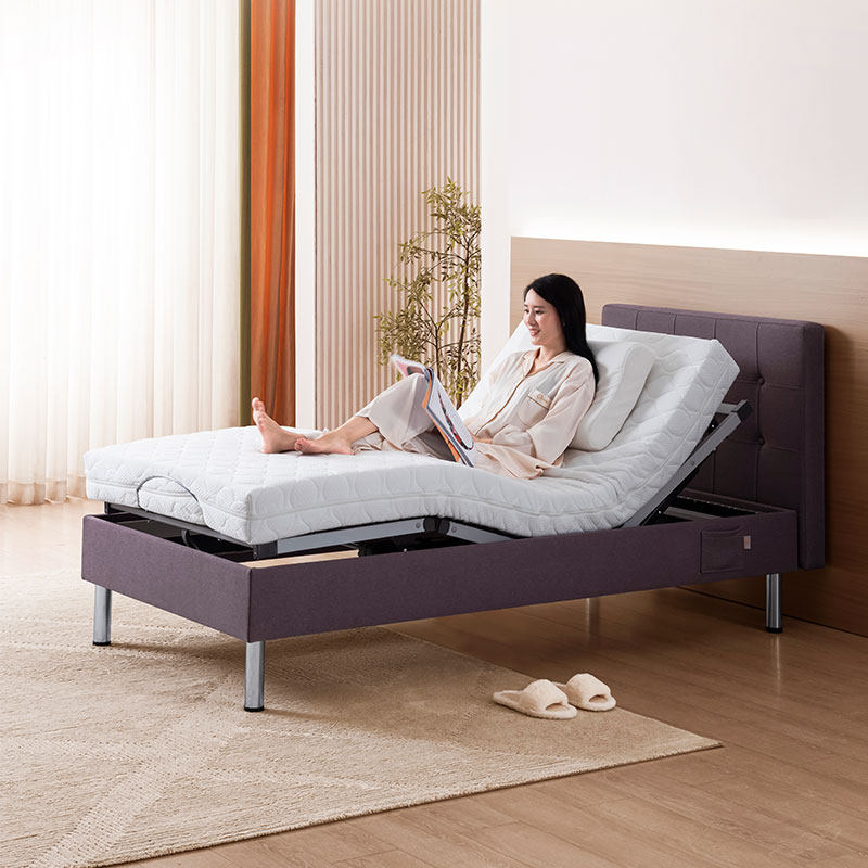 电动床升降排骨床架智能床 办公家用遥控1.2米简约现代布艺单人床