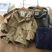 男童加绒冲锋衣2026新款 中大童休闲连帽外套儿童拉链防风衣秋冬款