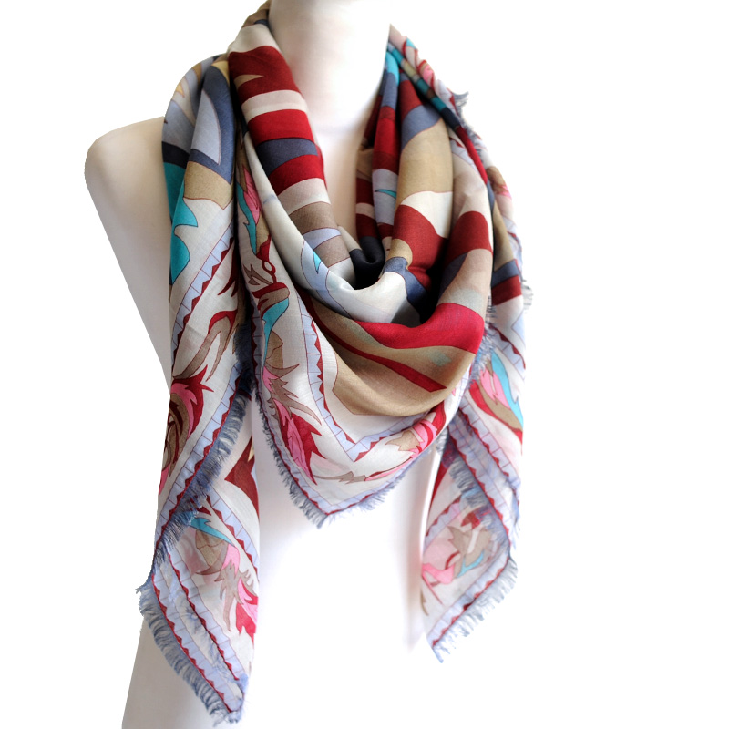 纯羊毛纯真丝桑蚕丝长款羊绒围巾