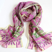 真丝羊毛围巾丝毛长款 围脖桑蚕丝丝巾百搭领巾女紫粉 披肩春秋冬季