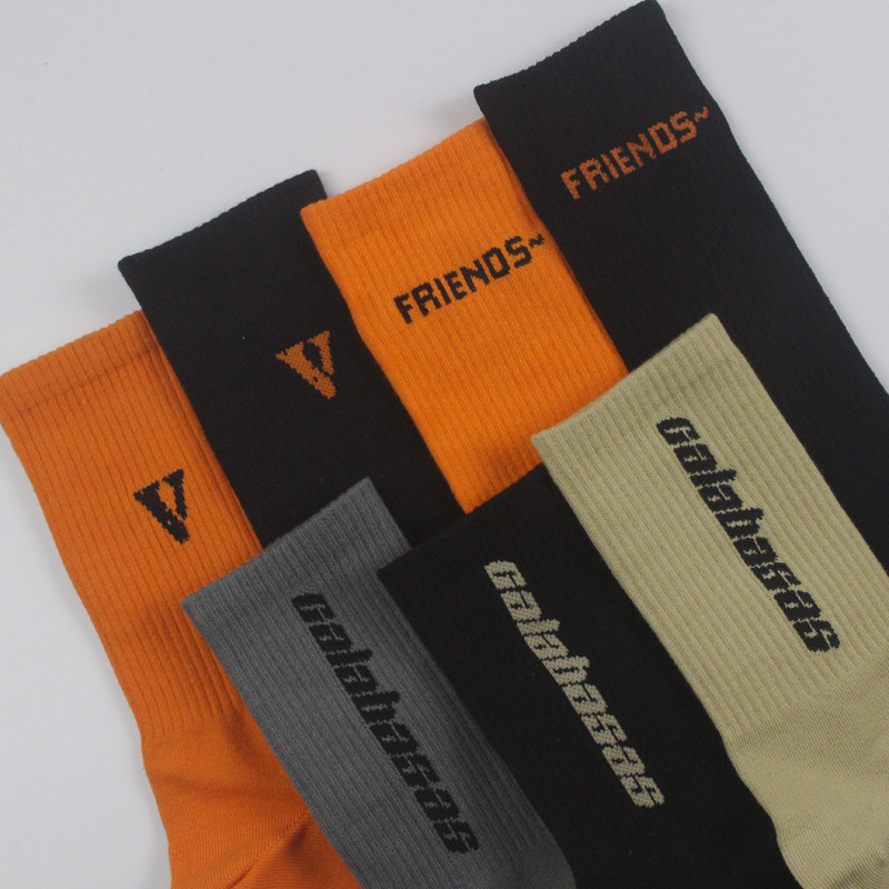 潮牌kanye街头嘻哈yeezy侃爷calabasas长袜子男女vlone中筒袜潮流