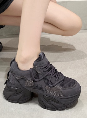 老爹鞋女款2025新款小个子运动休闲鞋加绒厚底小码女鞋313233秋冬