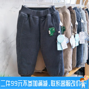 宝防风卫裤 男女纯棉三层保暖运动裤 花草记冬加厚棉婴儿童棉裤 特价