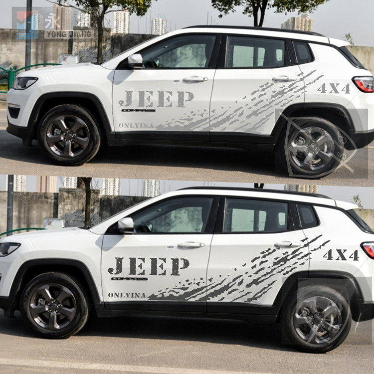 适用于Jeep车贴拉花大切诺基贴纸自由光指南者个性越野改装全车贴