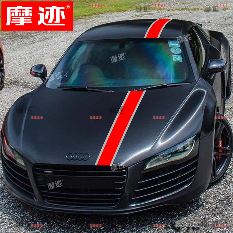 适用于奥迪R8引擎盖车贴TTRS A7 A4 A5 A6 S3 跑车机盖拉花贴纸膜