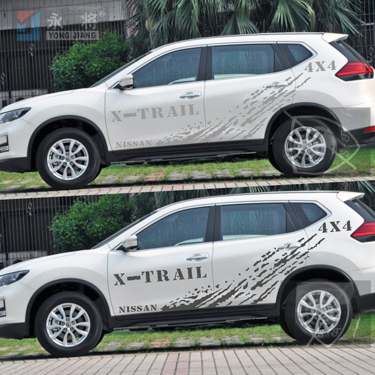 新奇骏车贴拉花X-TRAIL个性改装车身彩条奇骏贴纸越野车身装饰贴