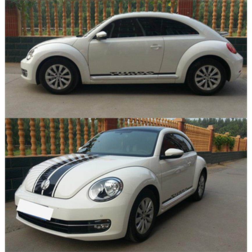 大众甲壳虫 车贴拉花 汽车侧裙贴纸 TURBO 改装 车身全车贴机盖贴